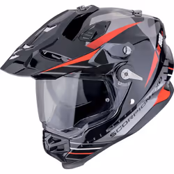 Scorpion ADF-9000 Air Feat Casque de motocross, noir-rouge-argent, taille XL pour Hommes