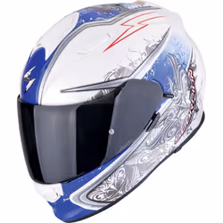 Scorpion EXO-491 Run Casque, blanc-bleu, taille XL pour Hommes