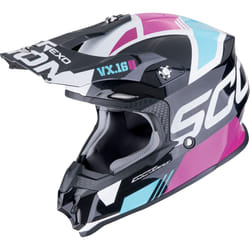 Scorpion VX-16 Evo Air Analog Casque de motocross, noir-rose, taille XL pour Hommes