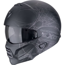 Scorpion EXO Combat II Spiderweb Casque jet, noir-argent, taille XL pour Hommes