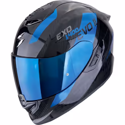 Scorpion EXO-1400 Evo II Carbon Air Platted Casque, noir-bleu, taille S pour Hommes