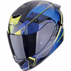 Scorpion EXO-1400 Evo II Air Intensio Casque, noir-bleu-jaune, taille 2XL pour Hommes