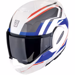 Scorpion EXO Tech Evo Furio Casque, blanc-rouge-bleu, taille M pour Hommes
