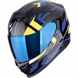 Scorpion EXO-520 Evo Air Sensus Casque, noir-bleu-jaune, taille 2XL pour Hommes