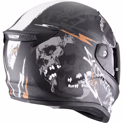 Scorpion Covert FX Skullz Casque, noir-gris-orange, taille 2XL pour Hommes