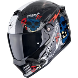 Scorpion Covert FX Skullz Casque, noir-gris-rouge, taille 2XL pour Hommes