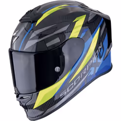 Scorpion EXO R1 Evo Carbon Air Runner Casque, noir-bleu-jaune, taille XS pour Hommes