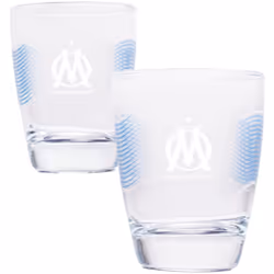 Coffret de 2 verres à eau Olympique de Marseille En verre Dimensions : Hauteur 10 cm x Diamètre 8 cm Célébrez chaque victoire ...