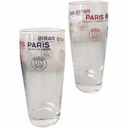 Coffret de 2 verres à bière Paris Saint-Germain En verre Hauteur 16.5 cm x Diamètre 7 cm Célébrez chaque victoire avec style ...