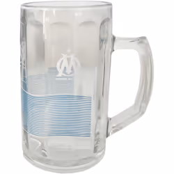 Chope à bière Olympique de Marseille En verre Dimensions : Hauteur 14.5 cm x Diamètre 8 cm Capacité : 485 ml Pour les vrais s ...