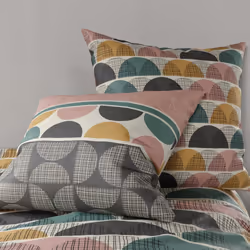 Housse de couette 240x260 cm + 2 taies d'oreiller 63x63 cm Coton 57 fils Thanos