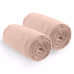 2 Draps housse 80x200 +35 cm Coton 57 fils Blush