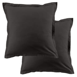 Lot de 2 taies d'oreiller 63x63 cm Coton 57 fils Gris Foncé