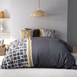 Housse de couette réversible 220x240 cm + taies coton 57 fils, Union
