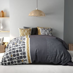 Housse de couette réversible 220x240 cm + taies coton 57 fils, Union