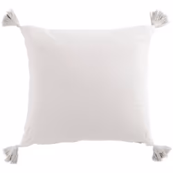 Coussin carré 40x40 cm Gaze de coton avec pompons Chantilly