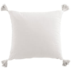 Coussin carré 40x40 cm Gaze de coton avec pompons Chantilly