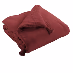 Bout de lit 90x200 cm Gaze de coton Lie de vin