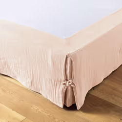 Cache sommier 140x190 cm Gaze de coton Guimauve