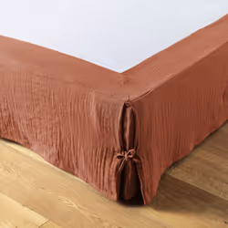 Cache sommier 180x200 cm Gaze de coton Terracotta