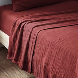 Drap plat 270x300 cm Gaze de coton Lie de vin