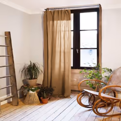 Rideau ajustable 140x300 cm Gaze de coton Camel