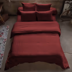 Housse de couette 240x260 cm en Gaze de coton Lie De Vin