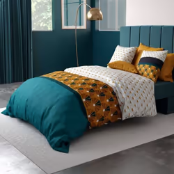 Parure de lit 220x240 cm coton 57 fils - 3 pièces Drama