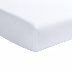Drap housse 140x190 cm Percale de Coton Blanc Nuage