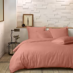 Housse de couette 220x240 cm Percale de Coton Rose Poudré