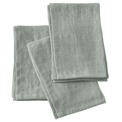 Lot de 3 serviettes 40x40 cm Lin Français Eucalyptus