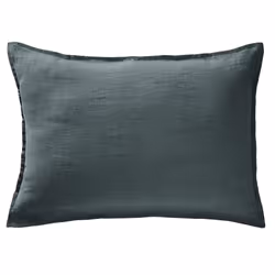 Taie d'oreiller 50x70 cm Lin Français Ardoise