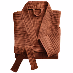 Peignoir de bain L/XL Gaze de Coton Terracotta