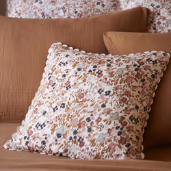 Coussin avec croquet 40x40 cm Gaze de Coton Nora Naturel