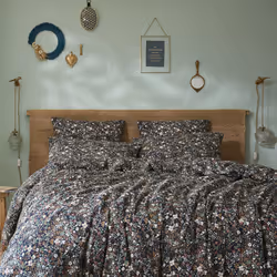 Housse de couette 220x240 cm Gaze de Coton Nora minuit