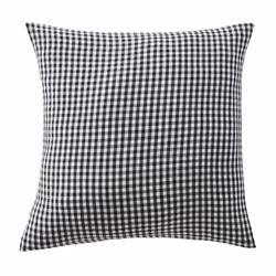 Taie d'oreiller 60x60 cm Gaze de Coton Quadri truffe