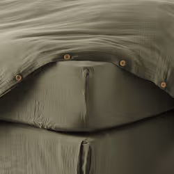 Drap housse 200x200 cm Gaze de Coton Romarin