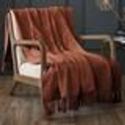 Plaid 180x220 cm Coton Terracotta - 180 x 220 cm