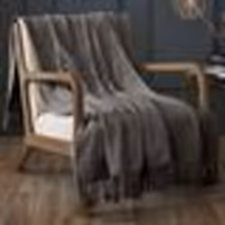 Plaid 180x220 cm Coton Ardoise - 180 x 220 cm