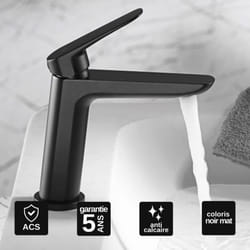 Imex Products - Robinet Mitigeur de Lavabo anti-calcaire Bas Noir Mat imex belgica BDZ044-1NG