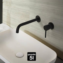 Robinet Mitigeur de Lavabo anti-calcaire Encastré Noir Mat imex etna GLT023/NG