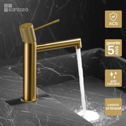 Robinet Mitigeur de Lavabo anti-calcaire Bas Or Brossé imex line BDD038-1OC