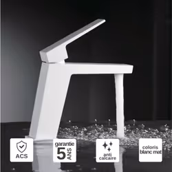 Informations sur le produit Apportez une touche d'élégance à votre salle de bains avec le Robinet Mitigeur de Lavabo anti-cal ...