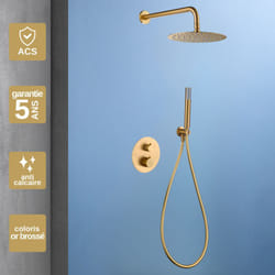 Colonne de Douche Thermostatique Encastrée anti-calcaire Or Brossé imex genova GTG053/OC
