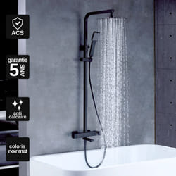 Colonne de Douche et Baignoire anti-calcaire Noir Mat imex fiyi BDF016-B/NG
