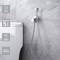 Kit Douchette anti-calcaire hygiénique encastrée wc ou Bidet Salle de Bain Chrome imex line RDD038