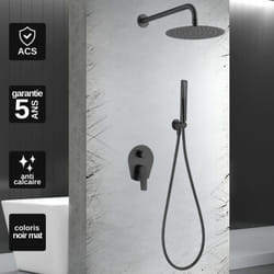 Colonne de Douche Encastrée anti-calcaire Noir Mat imex delos GPD055/NG