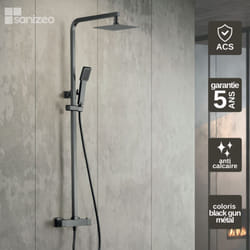 Colonne de Douche Thermostatique Anti-Calcaire Black Gun Métal imex vigo BTV013/BGM