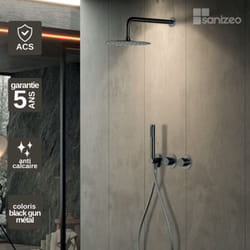 Colonne de Douche Encastrée Thermostatique Black Gun Métal imex assen GTA052/BGM