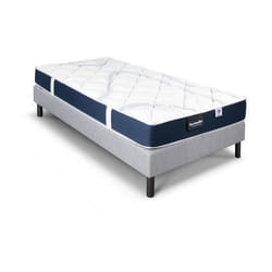 DUNLOPILLO MAGNOLIA Ensemble 90 x 190 - Matelas + Sommier clair - Ep 18 cm - Mousse - Lattes passives - Fabriqué en France